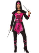 Pink and Black Ninja Costume for Women
