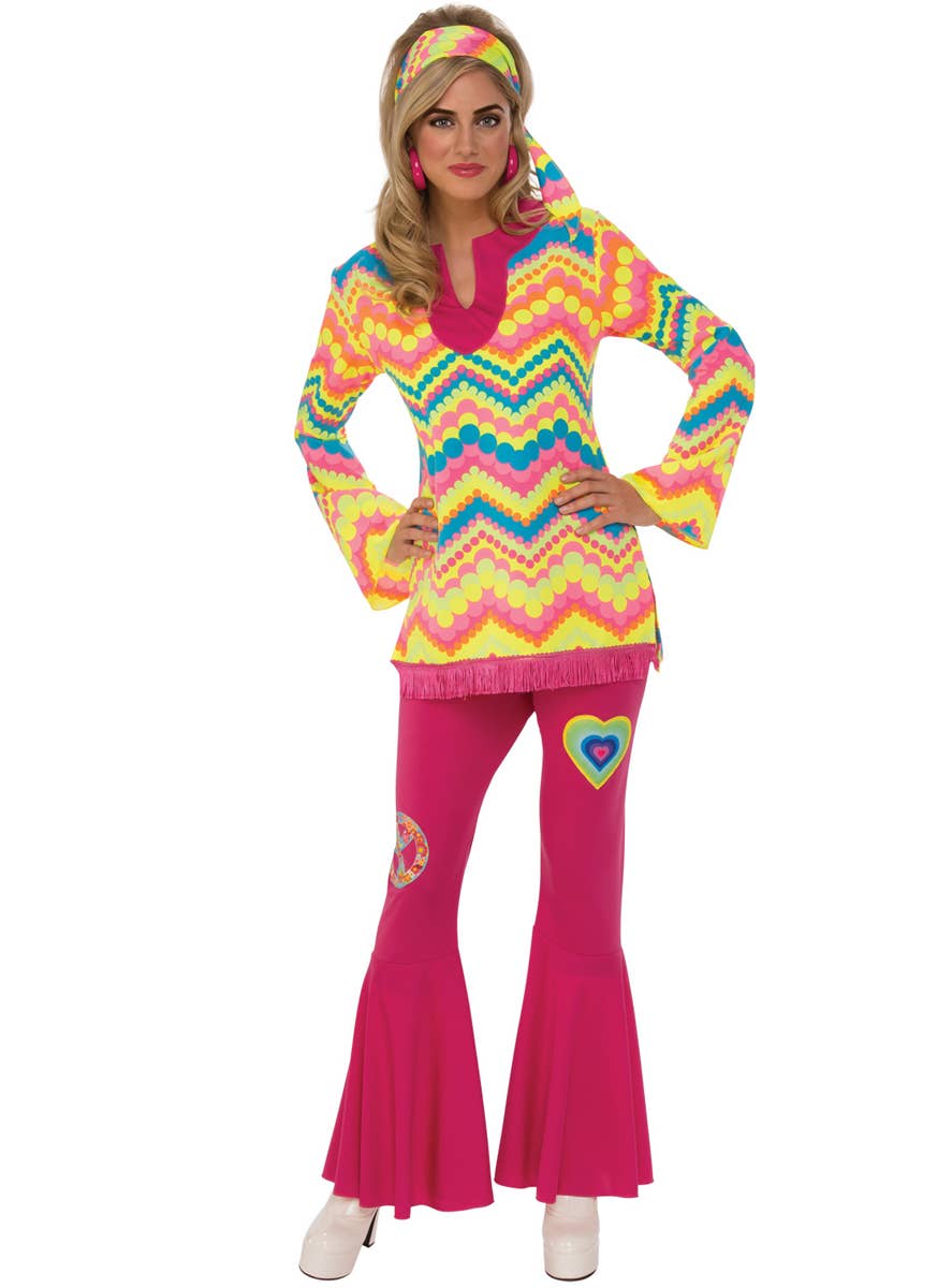 Colourful 60s Women's Mod Girl Dress Up Costume
