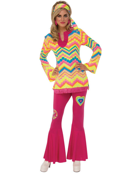 Colourful 60s Women's Mod Girl Dress Up Costume