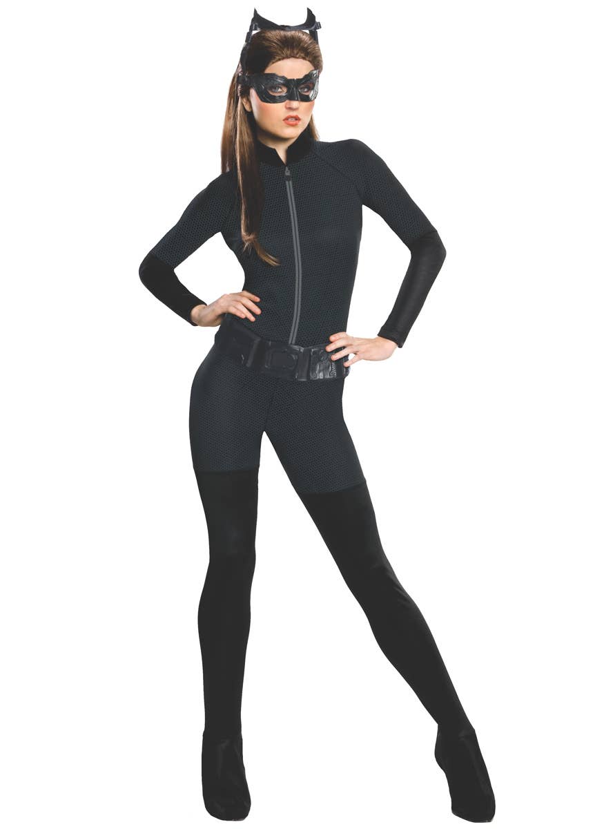 Catwoman Jumpsuit Women's Dark Knight Fancy Dress Costume - Main Image