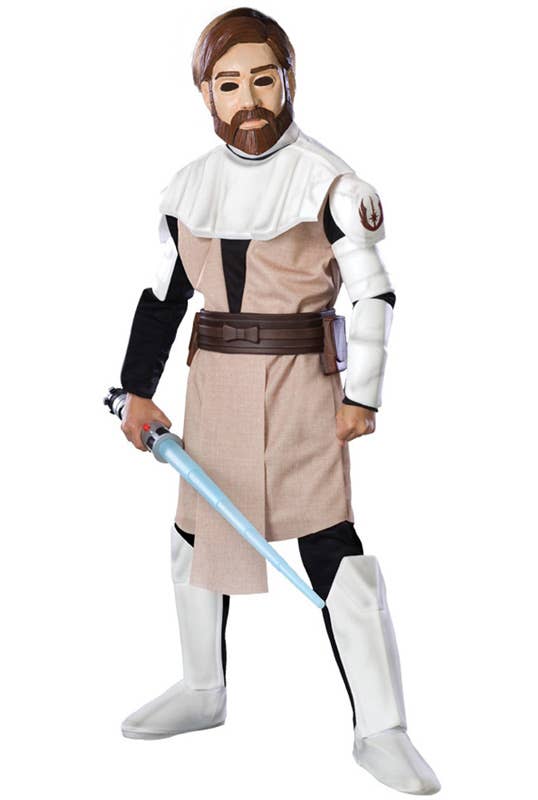 Boy's Star Wars Obi-Wan Kenobi Jedi Movie Costume Front View