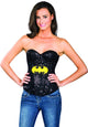 Black Sexy Sequinned Batman Superhero Costume Corset