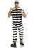 Men's Black and White Striped Prisoner Costume Main Image