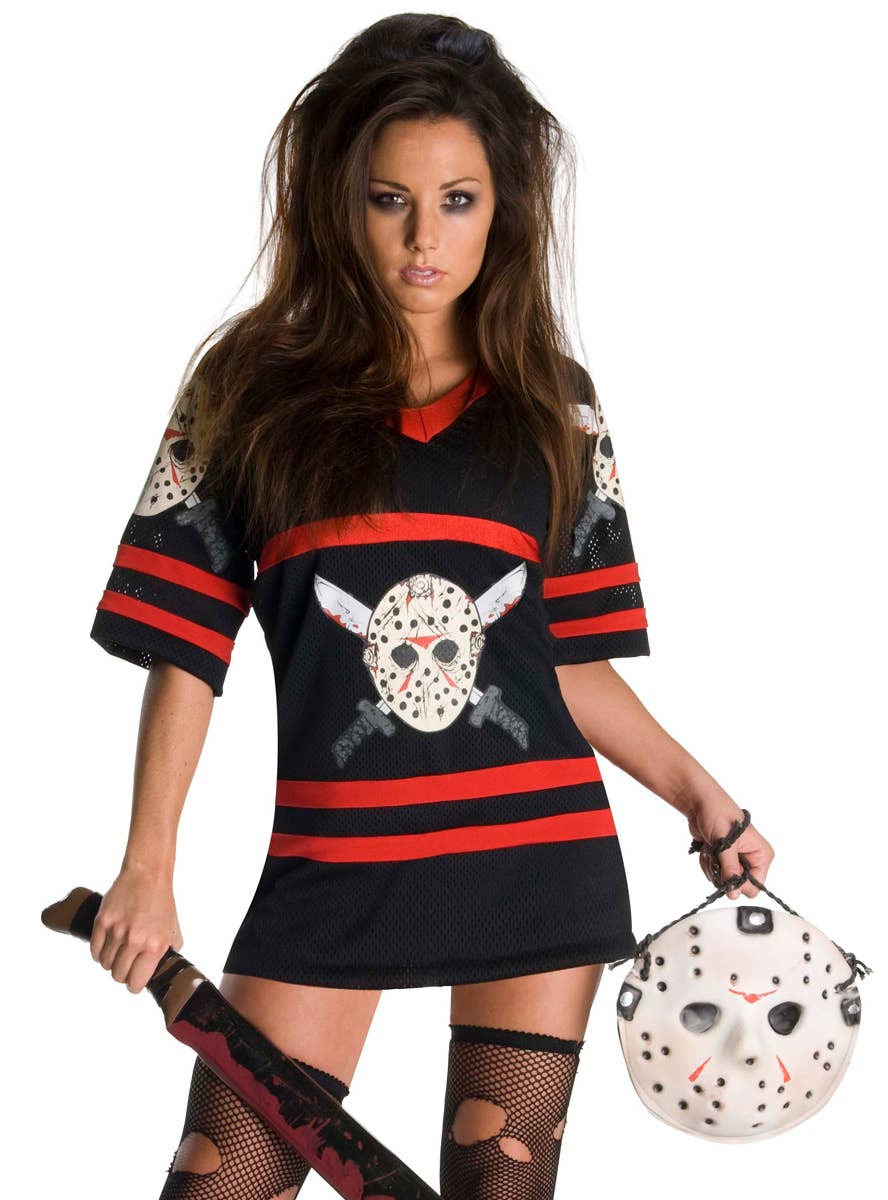 Friday the 13th Miss Voorhees  Sexy Women's Halloween Costume - Close Up Image
