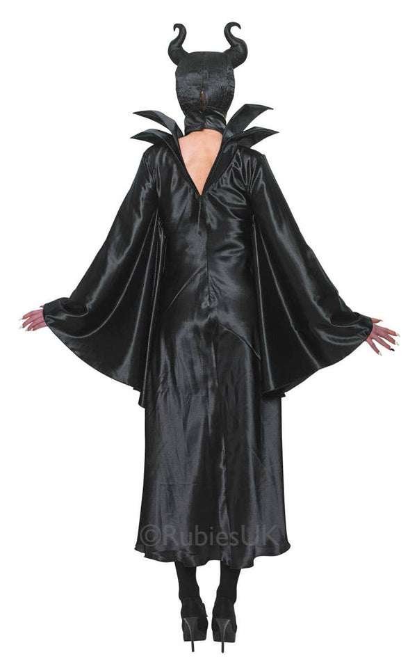 Long Black Maleficent Halloween Costume Womens Evil Queen