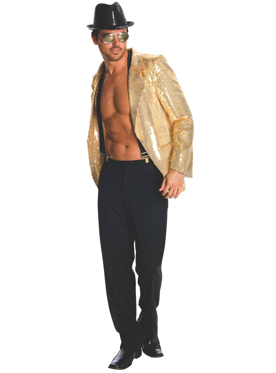 gold jacket mens fancy dress Manzini Mens Fancy Pattern Prom Fitted Blazer Yellow Jacket MZS-538 2XL Yellow