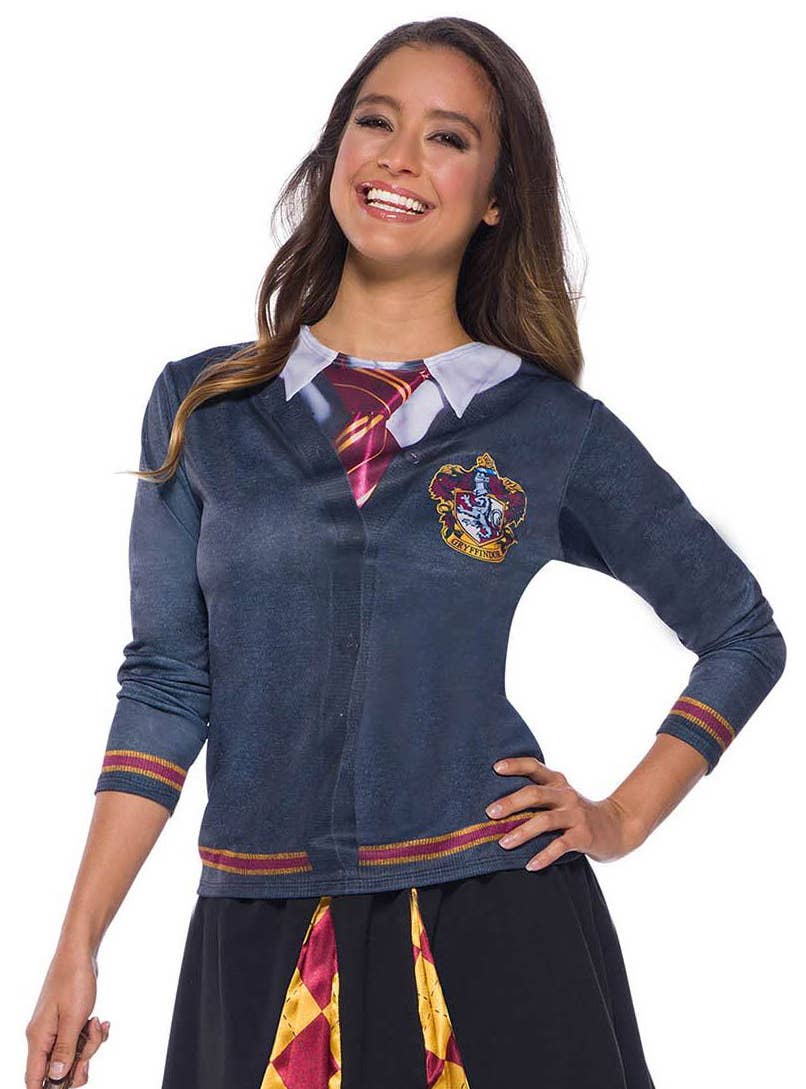 Teen Girl's Gryffindor Costume Shirt - Close Image