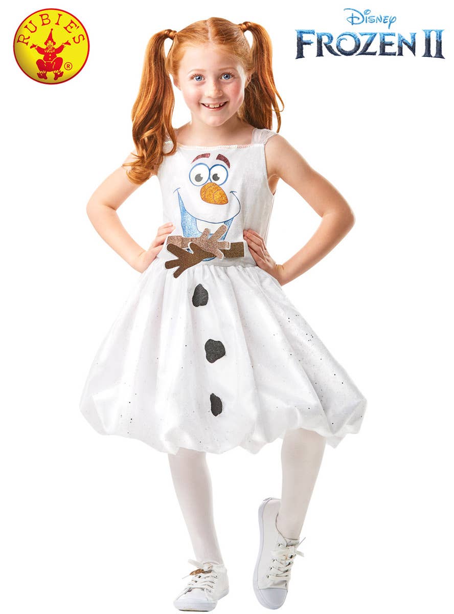 Girls Deluxe Frozen 2 Olaf Fancy Dress Costume Alternative Image