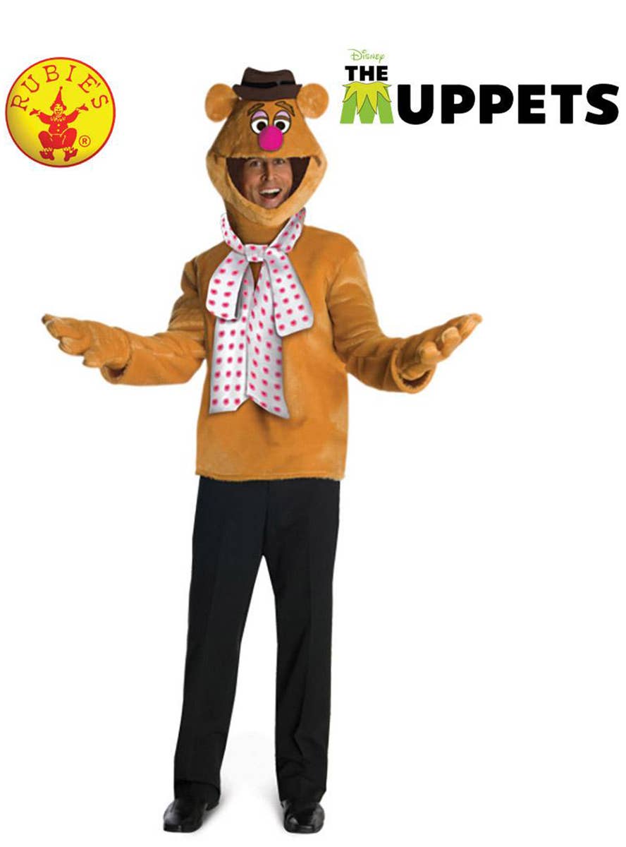 Fuzzy Fozzie Bear Costume | Adults Licensed Muppets Bear Costume