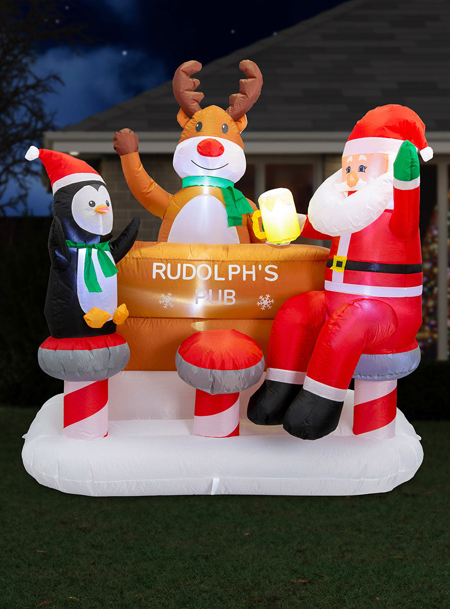 Rudolph’s Pub 150cm Inflatable Christmas Decoration - Alternate Image 2