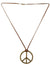 Rustic Bronze Hippie Peace Sign Costume Necklace - Main View