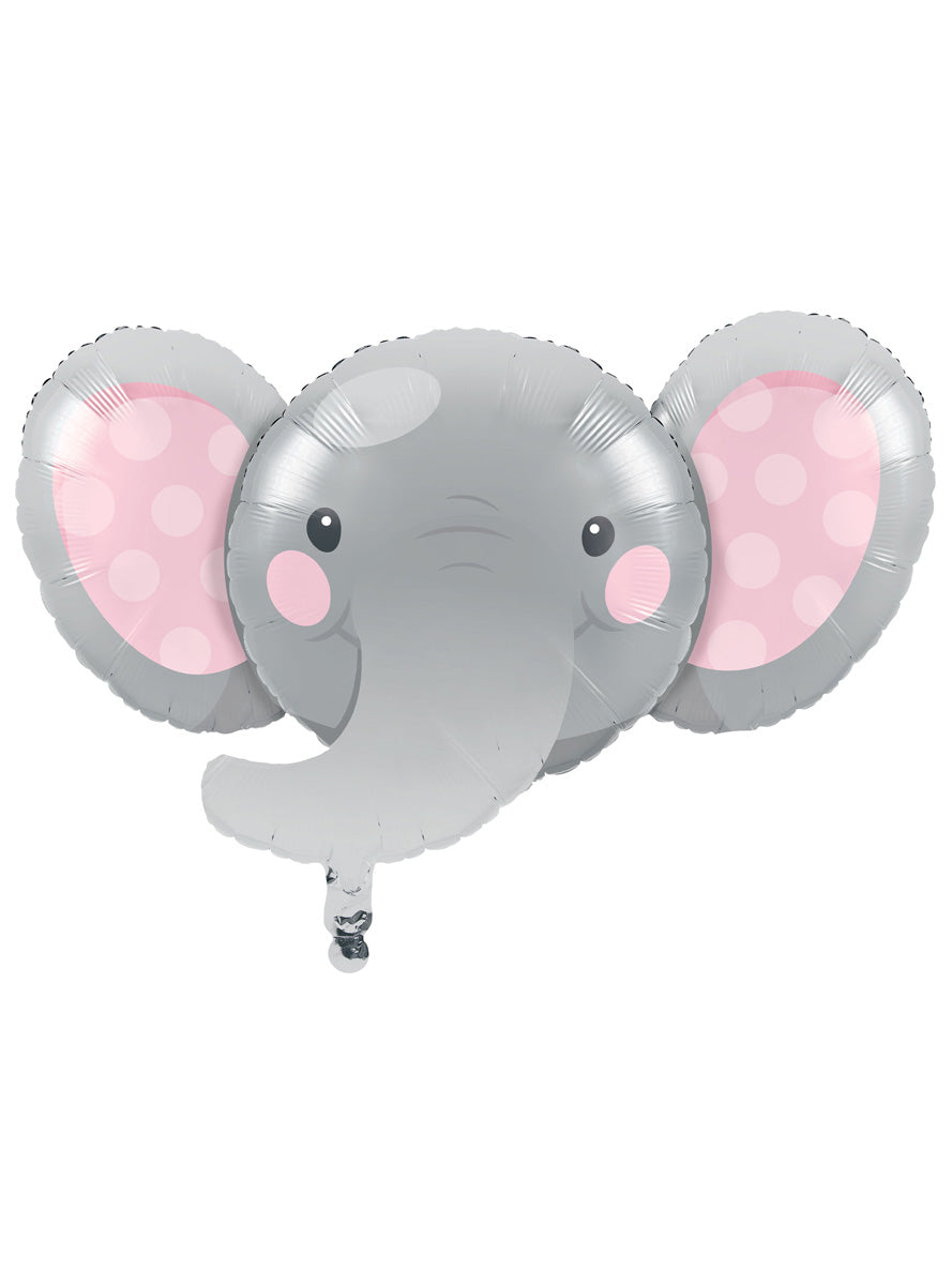 Safari Party 89cm Elephant Head Supershape Foil Balloon - Main Image