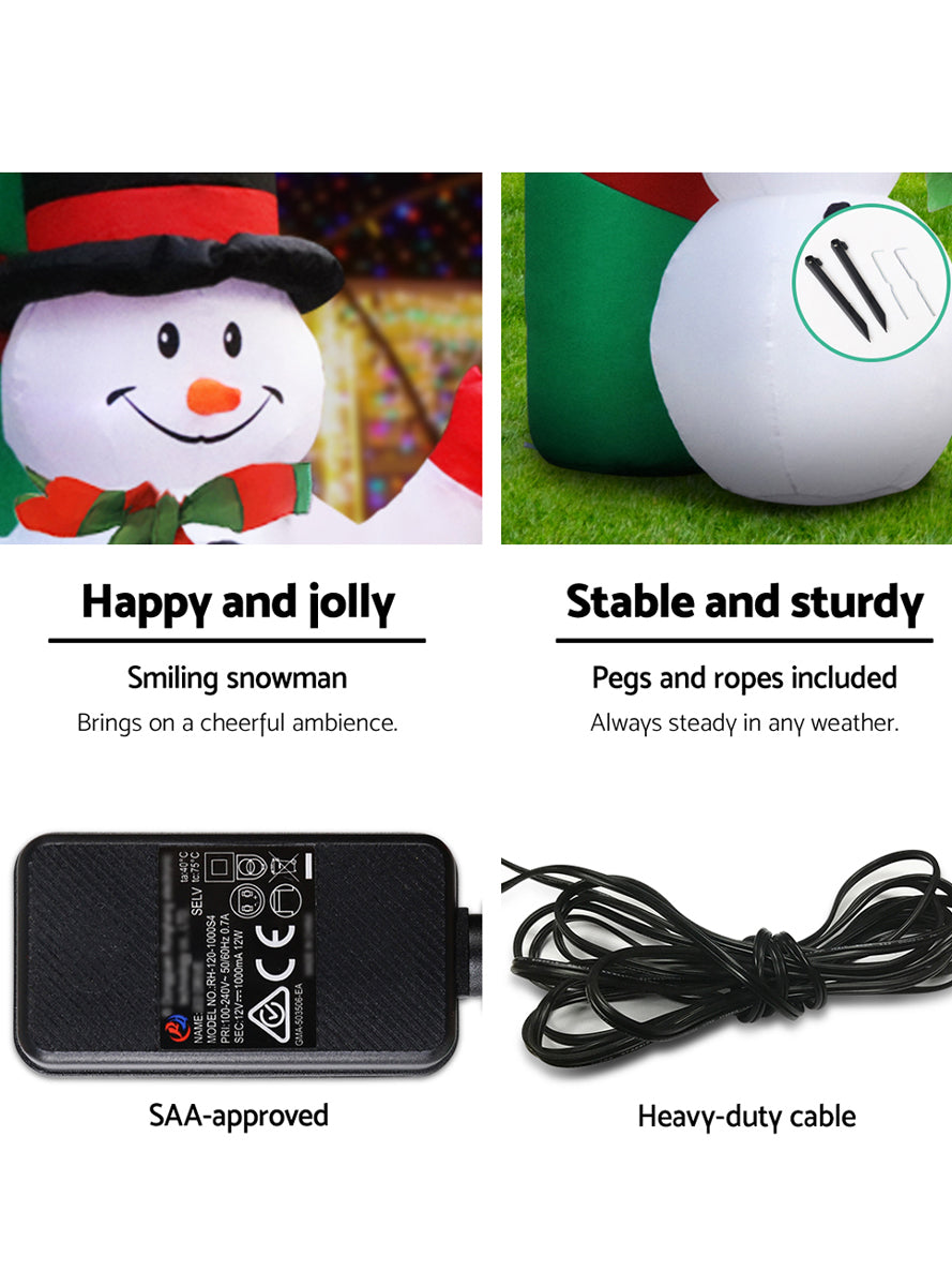 Santa and Snowman Inflatable Archway Christmas Decoration - Info Image 3