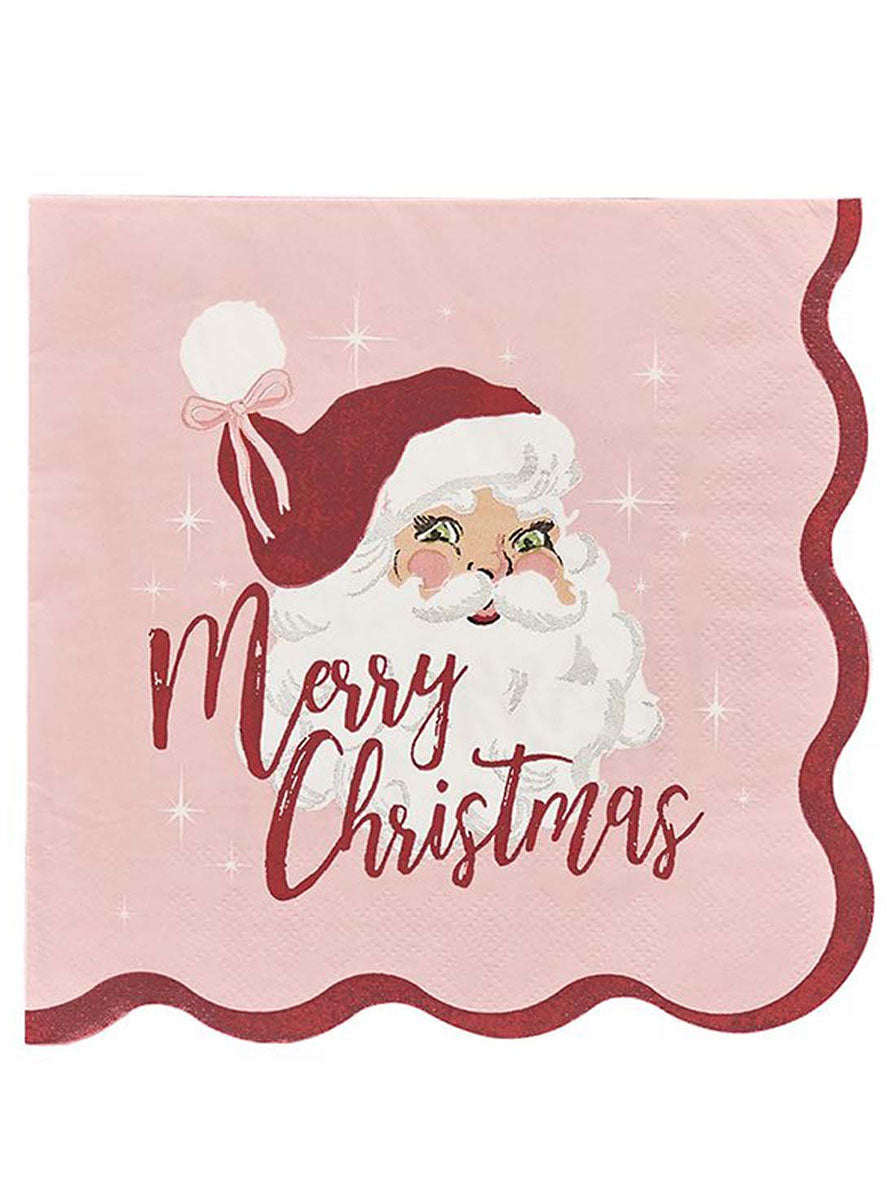 Santa Baby Pink And Red Christmas Lunch Napkins 16 Pack – Main Image