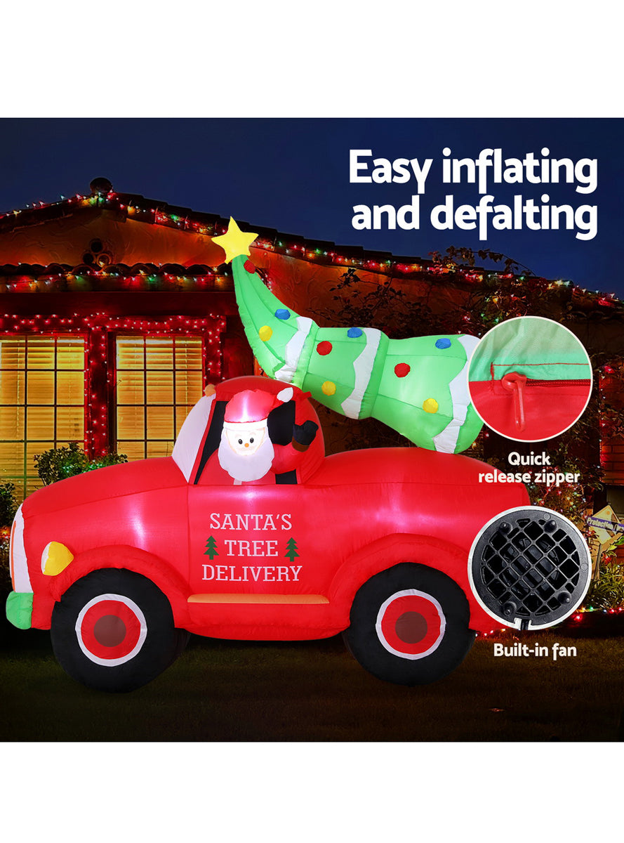 Santa’s Tree Delivery 160cm Inflatable Christmas Decoration - Info Image 2