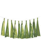 Image of Satin Lime Green 9 Pack 35cm Of Decorative Tassels