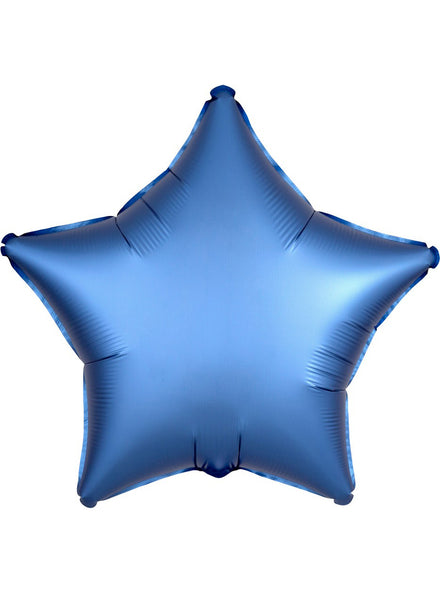 Satin Luxe Azure Blue Foil 45cm Star Balloon - Main Image