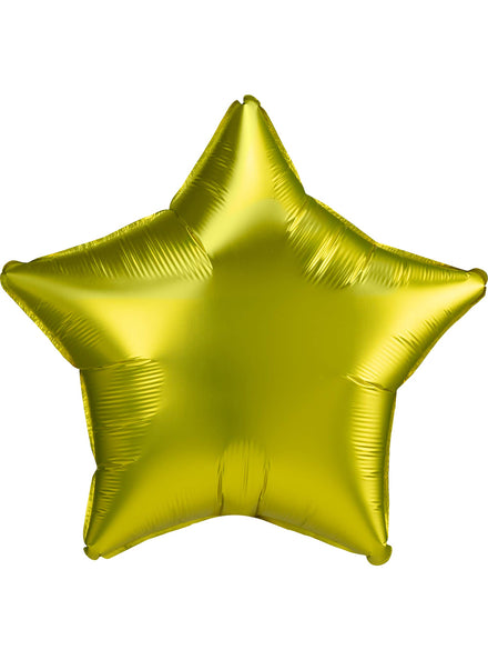 Satin Luxe Lemon Yellow Foil 45cm Star Balloon - Main Image