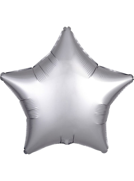 Satin Luxe Platinum Silver Foil 45cm Star Balloon - Main Image