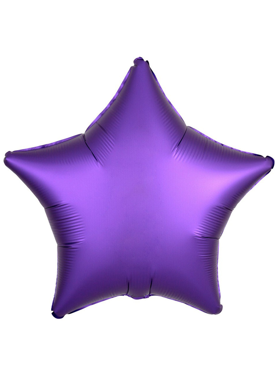 Satin Luxe Royal Purple Foil 45cm Star Balloon - Main Image