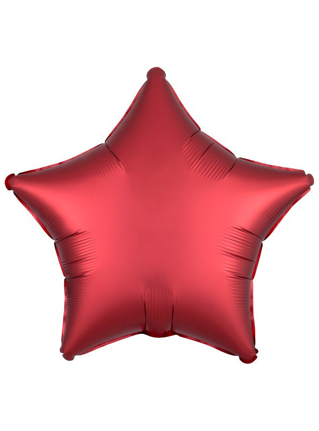 Satin Luxe Sangria Red Foil 45cm Star Balloon - Main Image