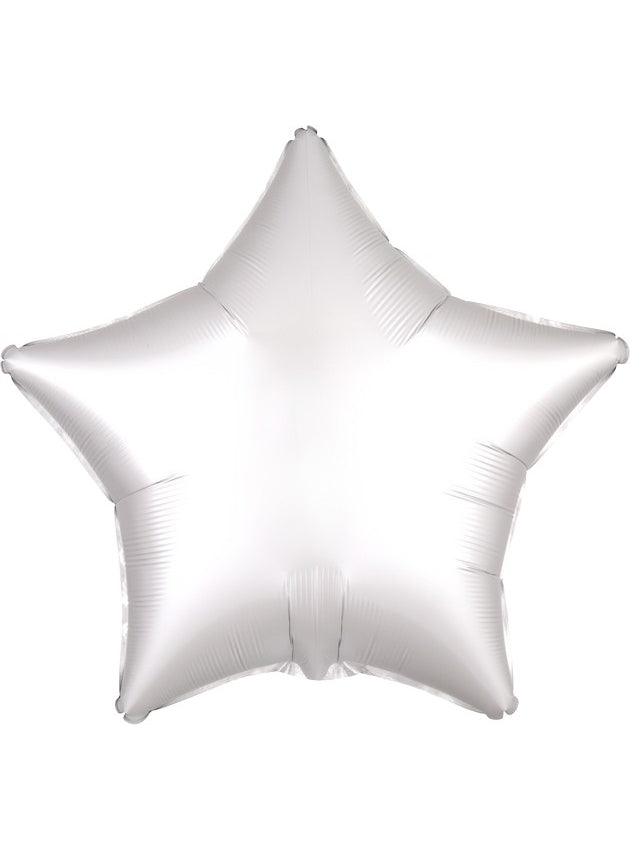 Satin Luxe White Foil 45cm Star Balloon - Main Image