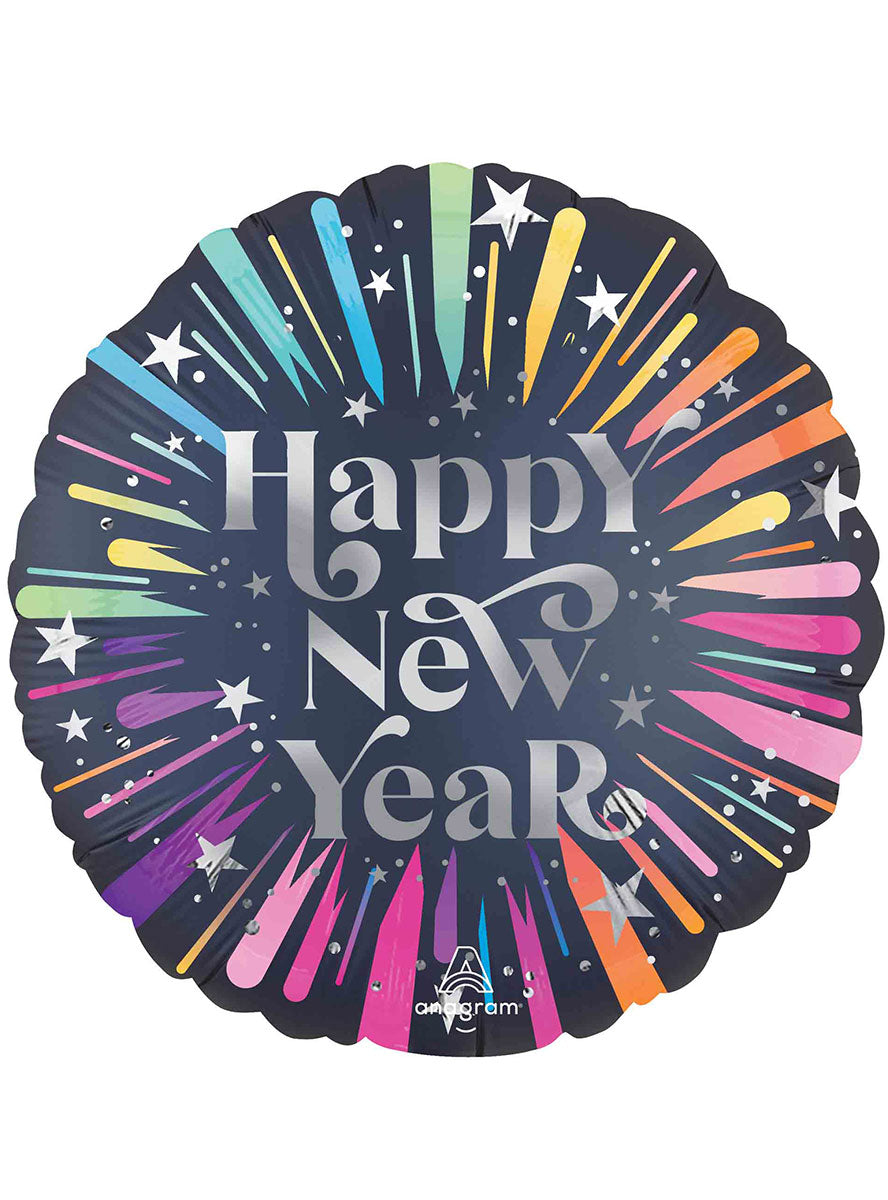 Satin New Years Blast Colourful 45Cm Foil Balloon - Main Image