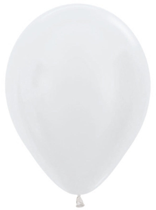 Satin White 30cm Single Latex Balloon - Main Image