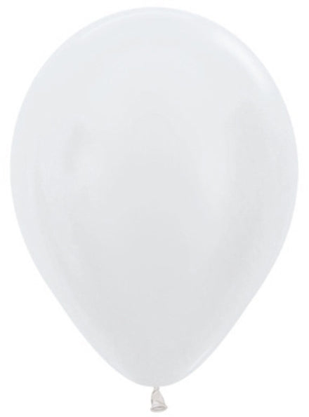 Satin White 30cm Single Latex Balloon - Main Image