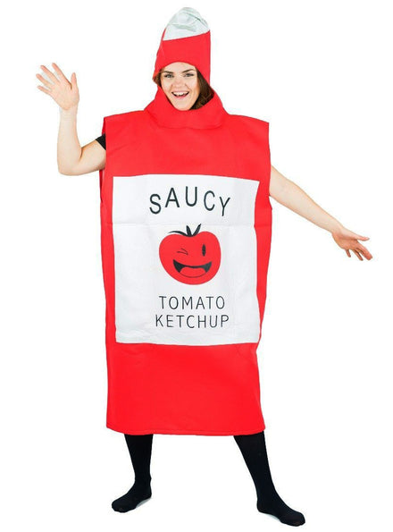 Saucy Tomato Ketchup Novelty Adults Costume - Alternative Image