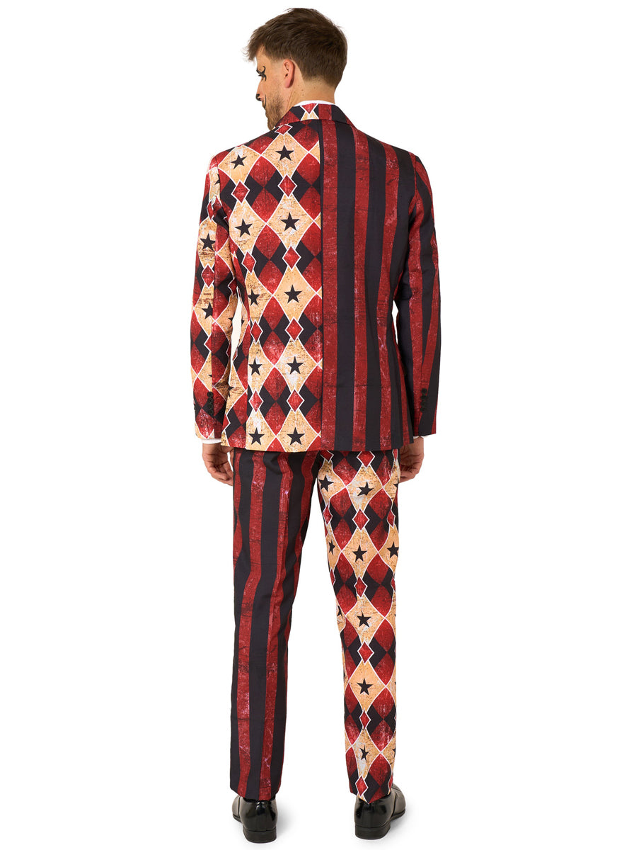 Scary Clown Mens Halloween Costume Suit - Back Image