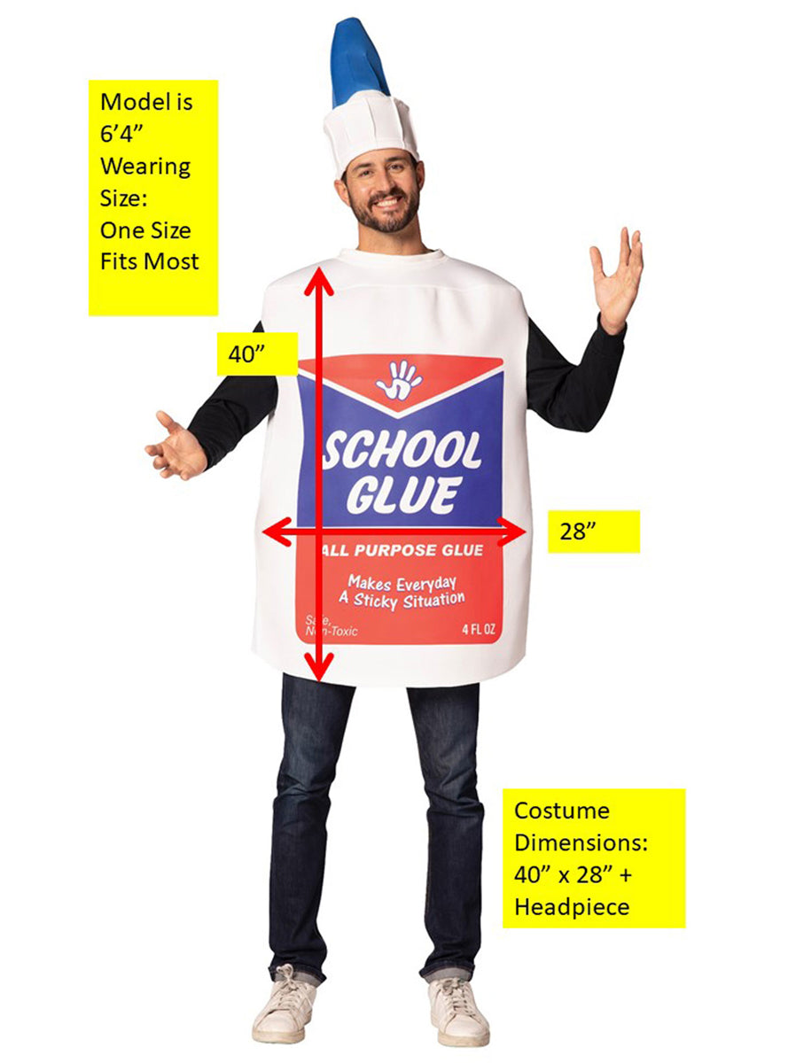 School Glue Squeeze Bottle Novelty Adults Costume - Details Image