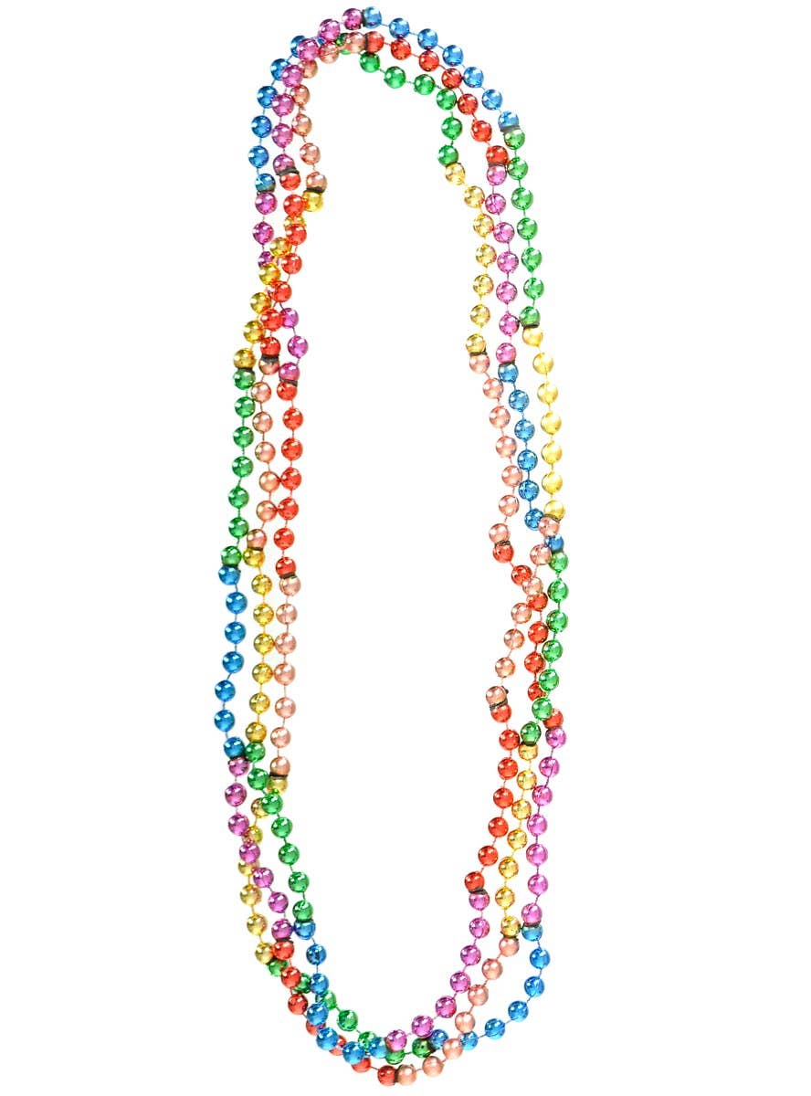 Image of 3 Pack Metallic Rainbow Beaded Necklaces
