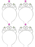 Image of Flower Princess Set of 4 Silver Tiara Party Favours - Main Image