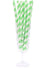 Image of Shamrock Green and White Stripe 50 Pack Paper Straws