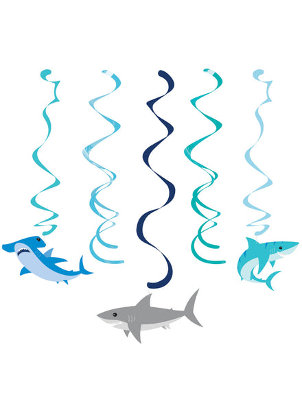 Shark Party 101cm Hanging Swirl Decorations – Main Image