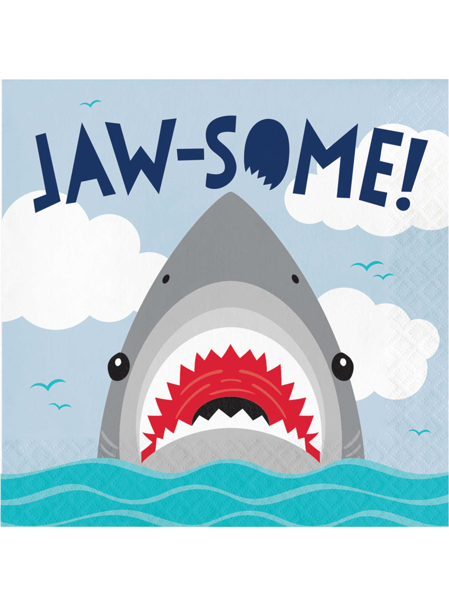 Shark Party 16 Pack Jaw Some Lunch Napkins – Main Image