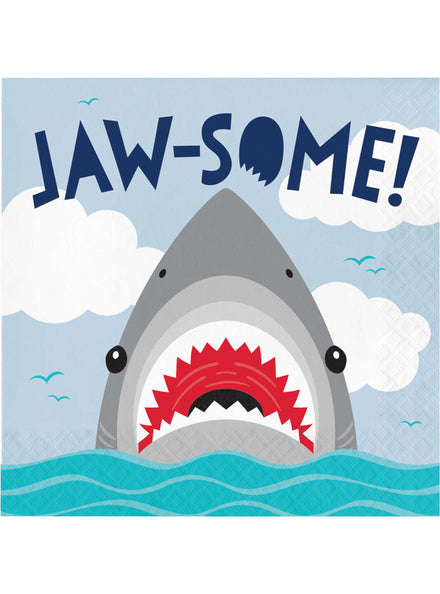 Shark Party 16 Pack Jaw Some Lunch Napkins – Main Image