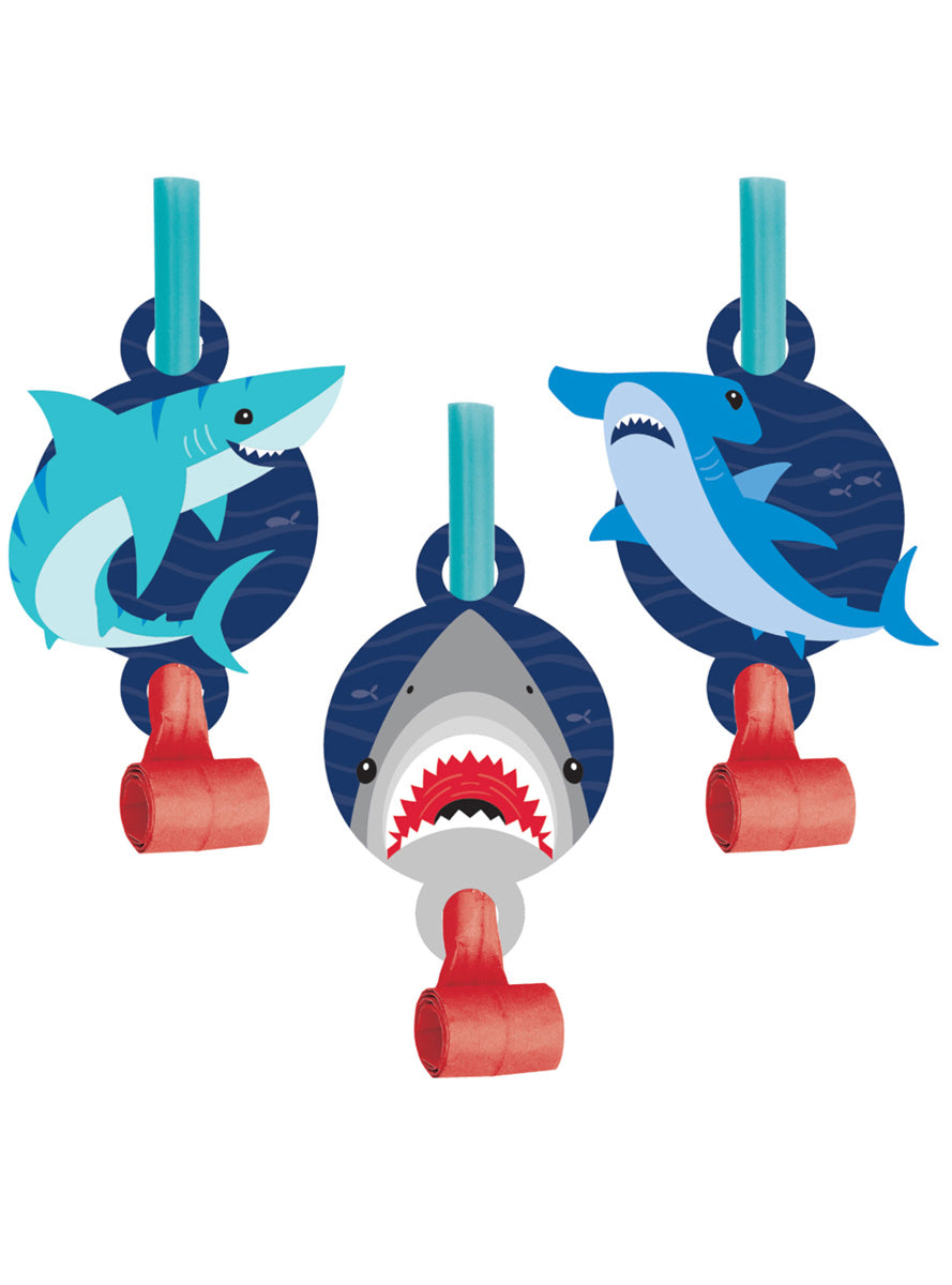 Shark Party 8 Pack Party Favour Blowouts – Main Image