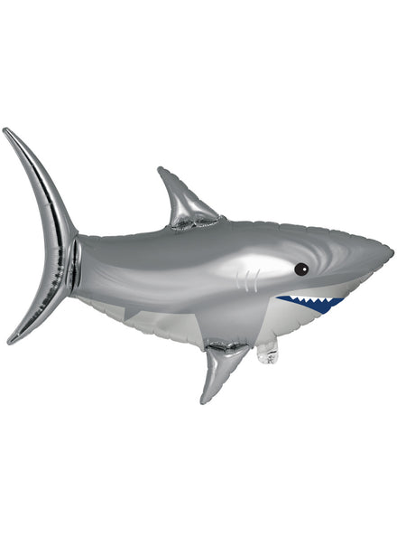 Shark Party 94cm Silver Self Sealing Foil Balloon – Main Image