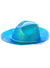 Image of Shiny Iridescent Blue Cowgirl Costume Hat