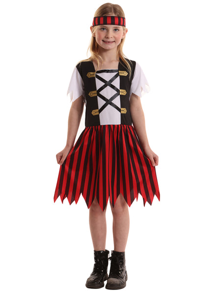 Shipmate Pirate Girls Red And Black Costume - Main Image