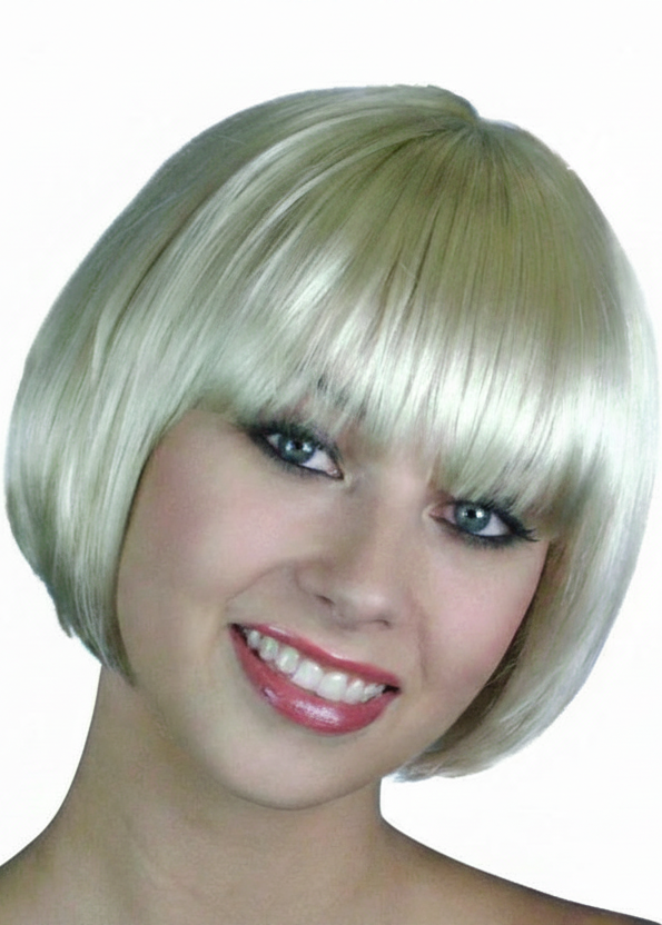 Womens Short Blonde Bob Costume Wig - Main Image