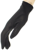 Image of Short Matte Black Wrist Length Costume Gloves