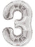 Image of Silver 87cm Number 3 Party Balloon