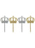 Image of Silver and Gold Reversible 4 Pack Crown Cake Toppers