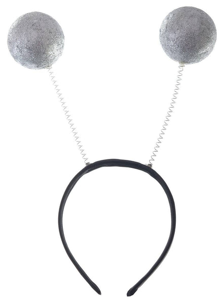 Image of Space Alien Silver Glitter Costume Headband