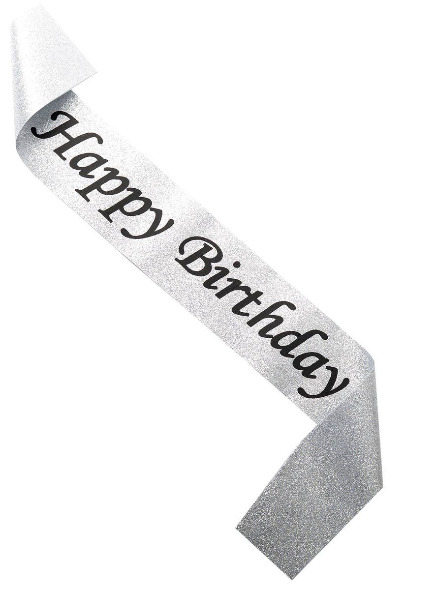 Image of Silver Glitter Happy Birthday Sash