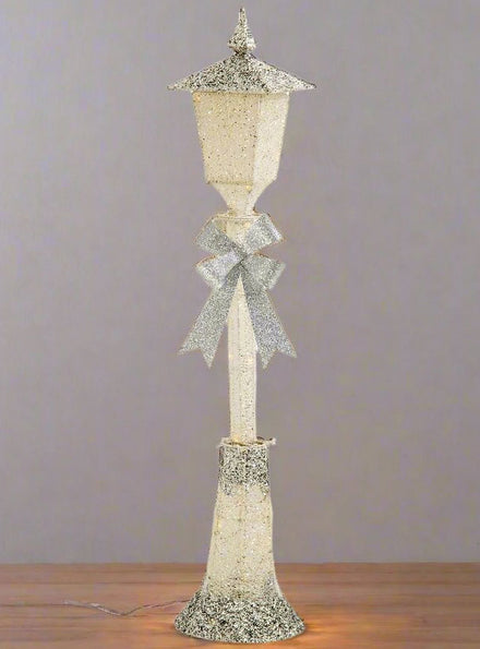 Silver Glitter LED Street Lamp Christmas Decoration 120cm Alternate Image