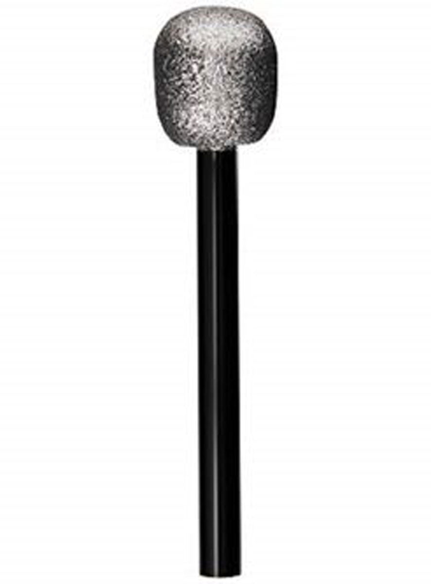 Silver Glitter Microphone Costume Accessory
